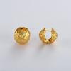 Original Design Simple Fashion Retro Niche Metal Wind Flower Pattern Ear Buckle Gold Versatile Earrings Women