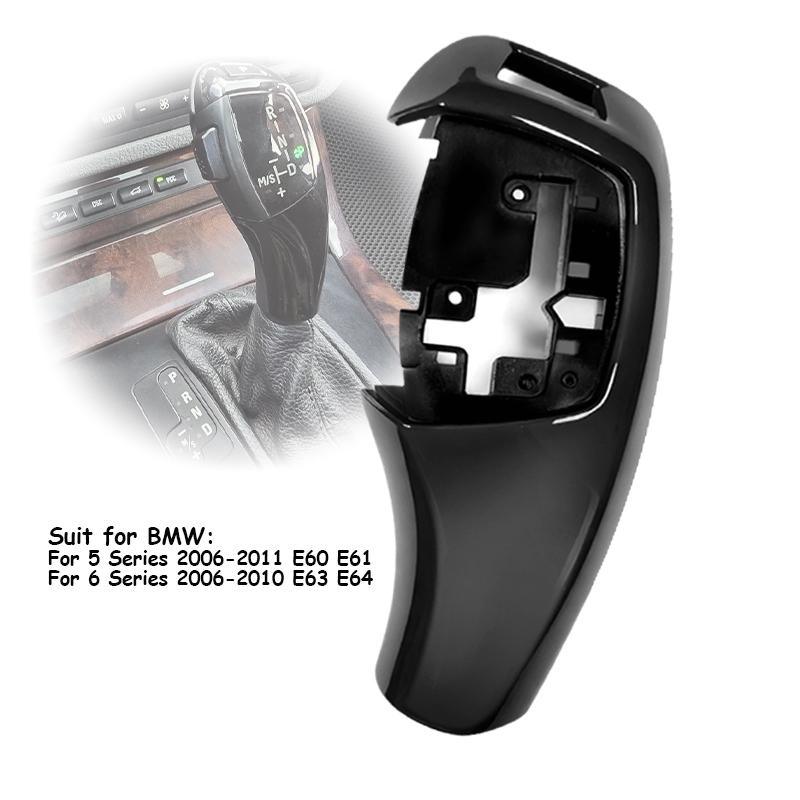 Car Gear Shift Knob Cover for BMW E60 5Series 2006-2011/6 Series 2006-2010 E61 E63 E64 Car Gear Shfit Accessories Repair Kit Cover Black