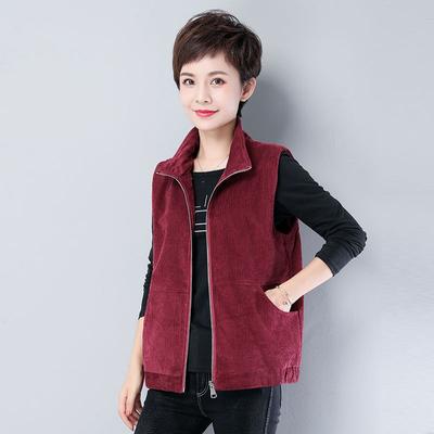 Plus Size Corduroy Vest Jacket for Women, Casual Outerwear