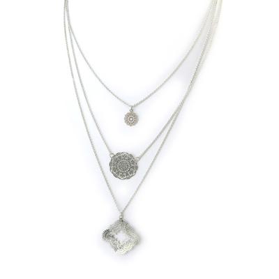 [N3609] - Silver 'Carmen' Designer Necklace