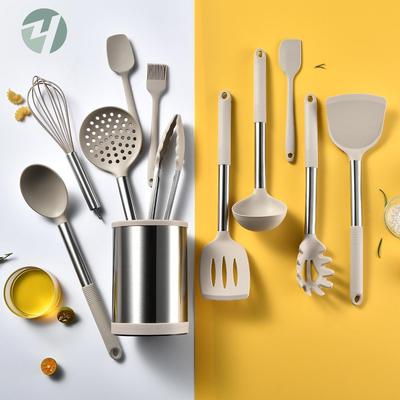 Rotatable 12-Piece Silicone Kitchenware Set: Frying Shovel & Soup Spoon Included