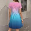 Women's Fashion Summer Casual Short Sleeve Floral Print Dresses