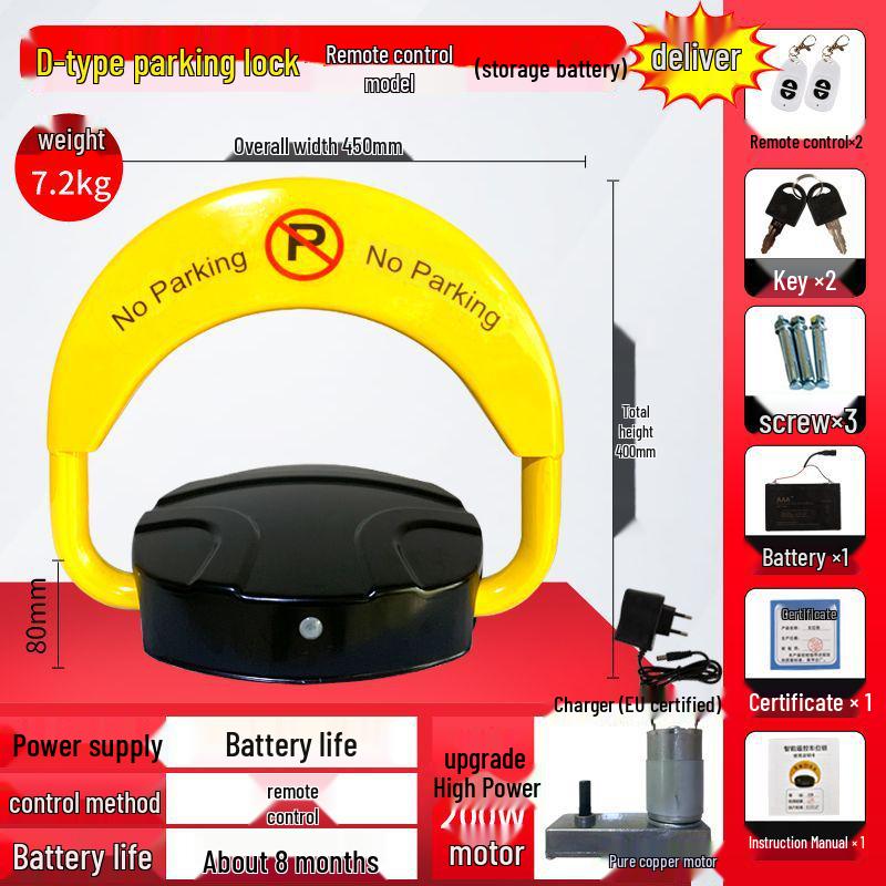 Smart Waterproof Remote Control Parking Lock with Anti-Collision Sensor and Thickened Lithium Battery