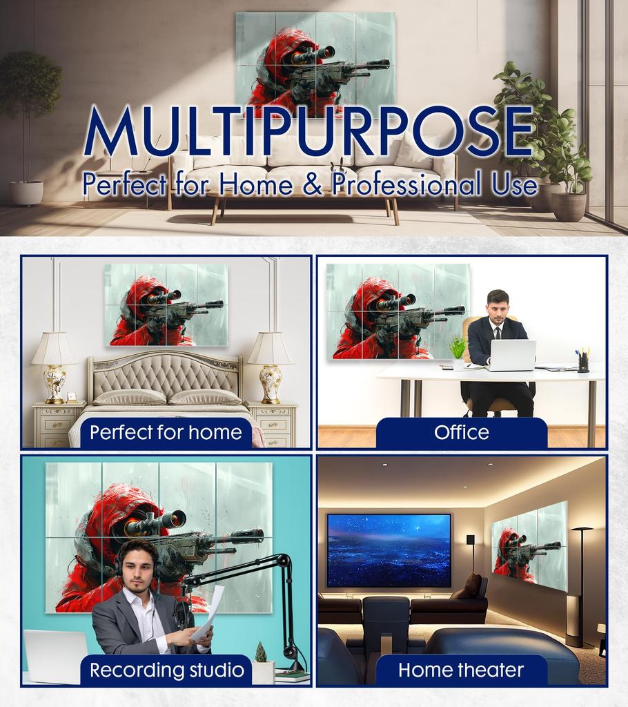 Wall Art Acoustic Soundproof Absorption Panel for Game Decorative Absorption Noise and Echo Canceller for Stylish Playback Streaming PINWELIFE® Panel,