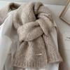 Alpaca Wool Scarf Korean Style Knit Full Neck Coverage
