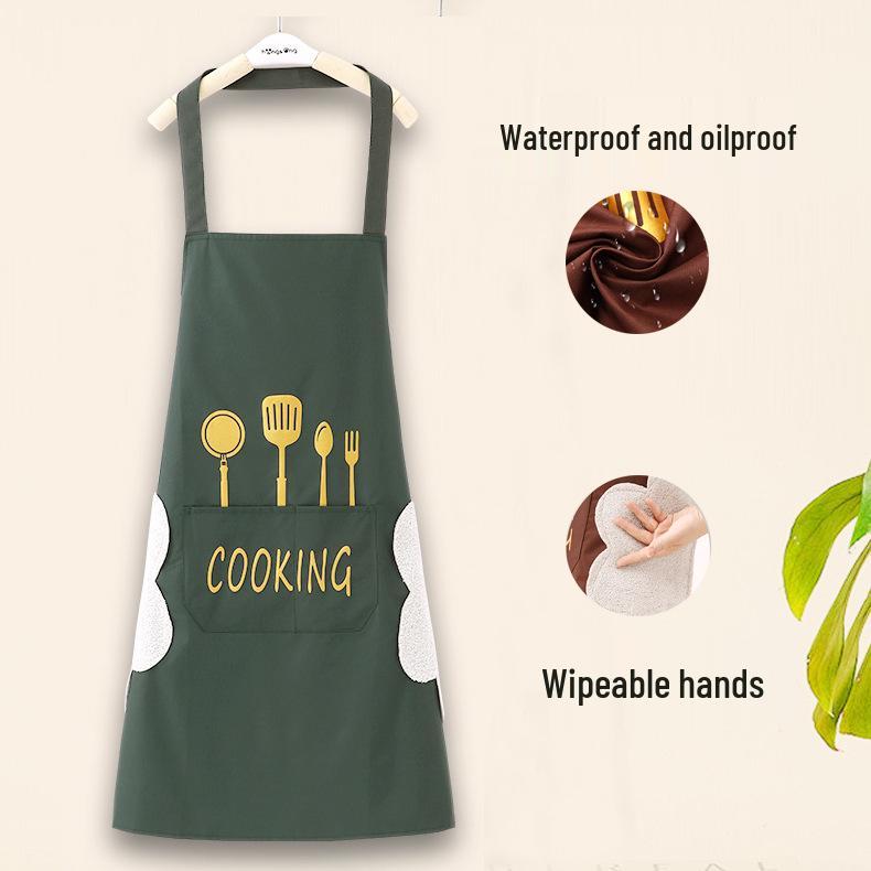 Nordic Style Waterproof Kitchen Apron with Sleeves - Oil-Proof and Customizable