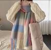 Fashion Korean Version Plaid Imitation Cashmere Scarf Winter Warm Thickened Contrasting Color Student Couple Scarf Long Scarf