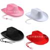 White Hemming Cowboy Hat, Western Cowboy Hat, Thick Material Black and White Hemming Rope Dick Cowboy Hat