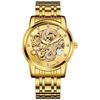 CARLIEN Mens Dragon Collection Limited Luxury Sculpted Dial Golden Automatic Waterproof Watch (Gold)