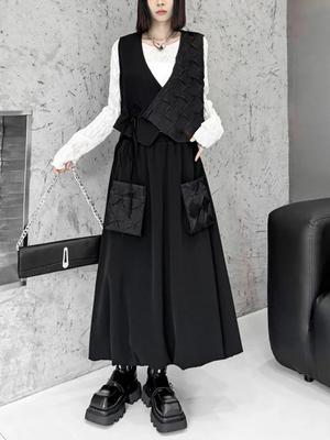 Solid Color Patchwork Dress LJ1076