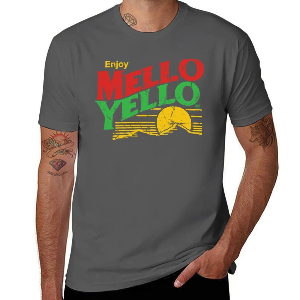 Enjoy Mello Yello vintage TShirt oversized t shirt boys animal print funny gifts cotton man tshirts mens t shirts