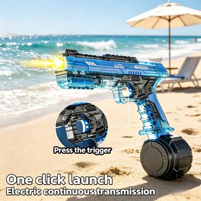 New Multi Shot Electric Water Gun Toy with Cool Light Effect Large Capacity Powerful Continuous Spray Summer Water Play Toy