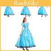 Captivating Blue Polyester Alice In Wonderland Princess Outfit Perfect For Stage Performances