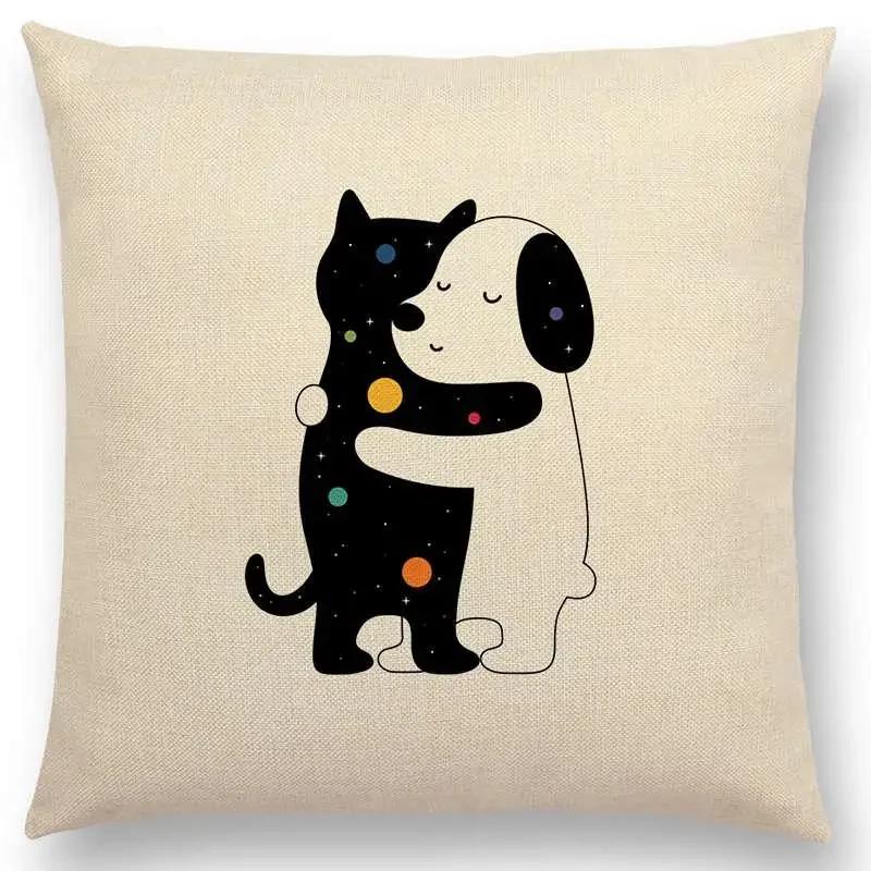 Latest Cartoon Animals Interesting Deer Panda Sheep Bulldog Chameleon Colourful Cushion Cover Car Sofa Throw Pillow Case