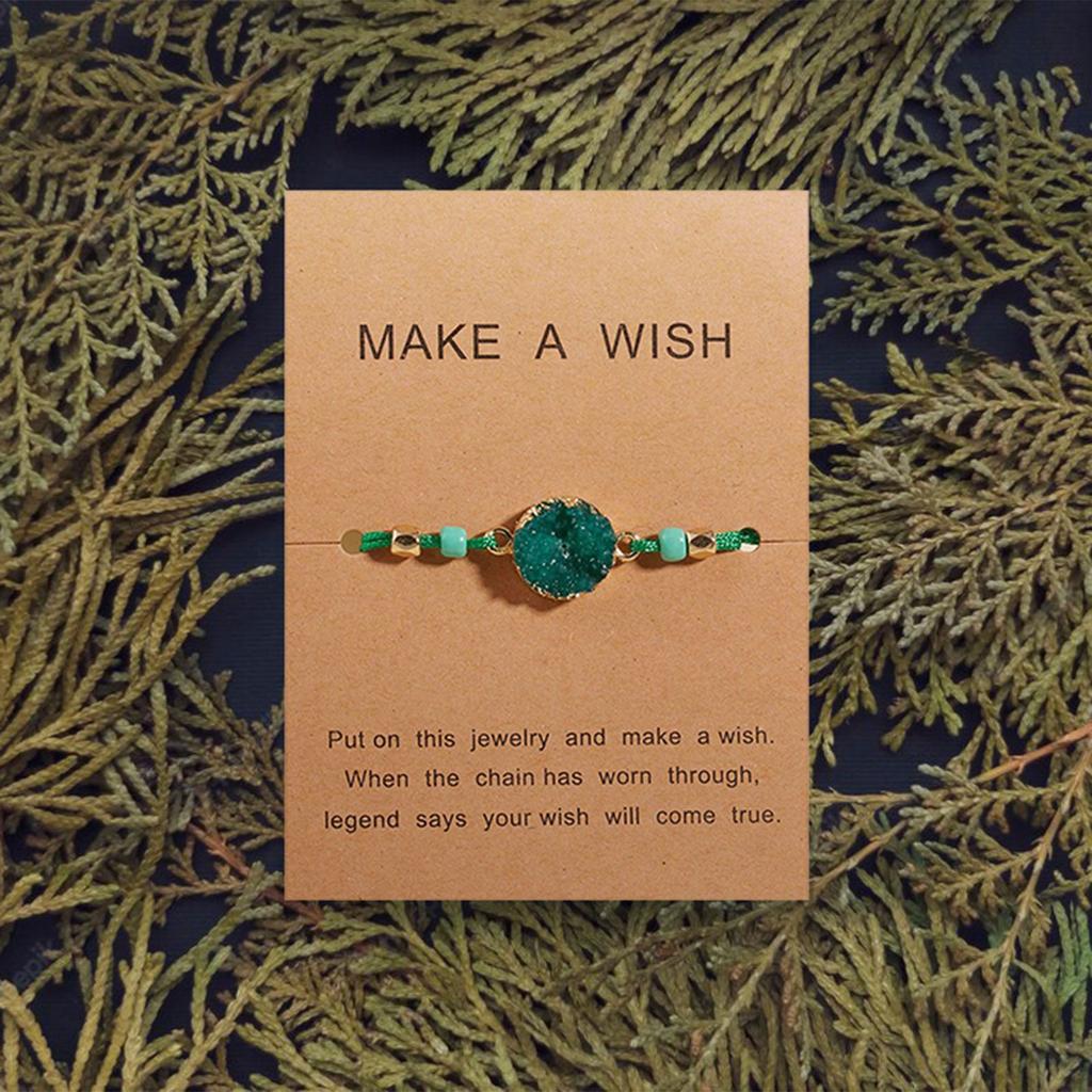 Natural Stone Bracelet And Wishing Paper Exquisite Crystal Handwoven Bracelet Jewelry Gift Couple Friendship