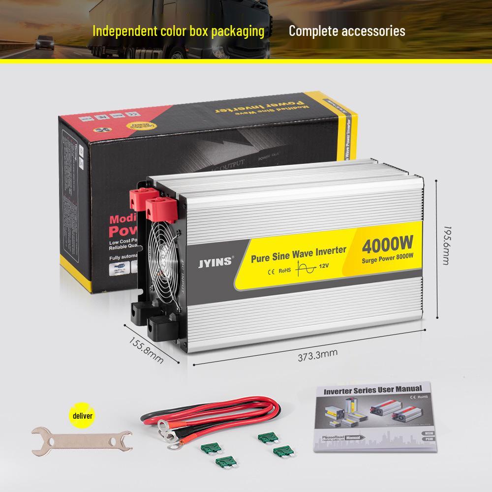 4000W Pure Sine Wave Inverter, 24V To 220V for Solar, Car, or Home Use
