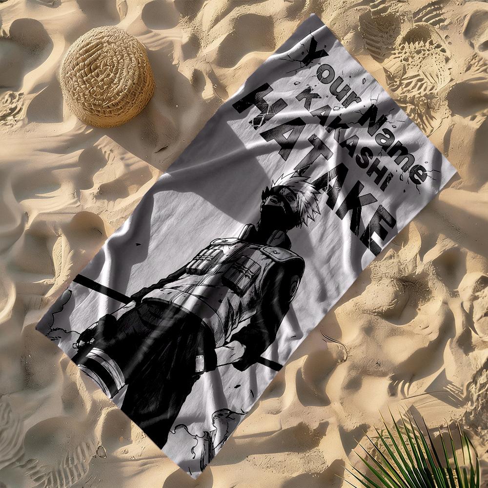 Naruto Character Customized Name Beach Towel Quick-Dry Soft Microfiber Perfect for Traveling Yoga Camping and Swimming