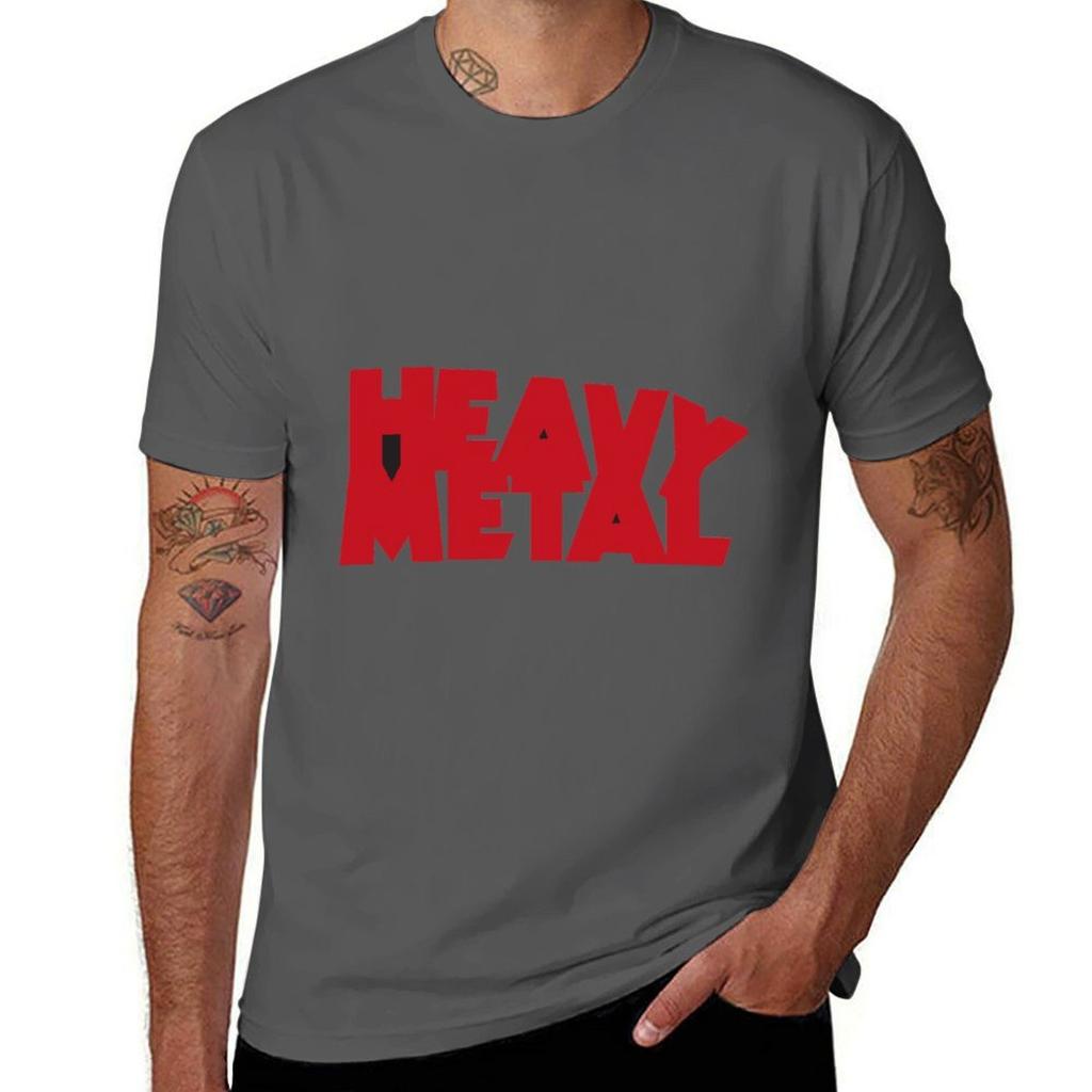 Red Metal Magazine Logo TShirt Big Size Short Sleeve Casual Top