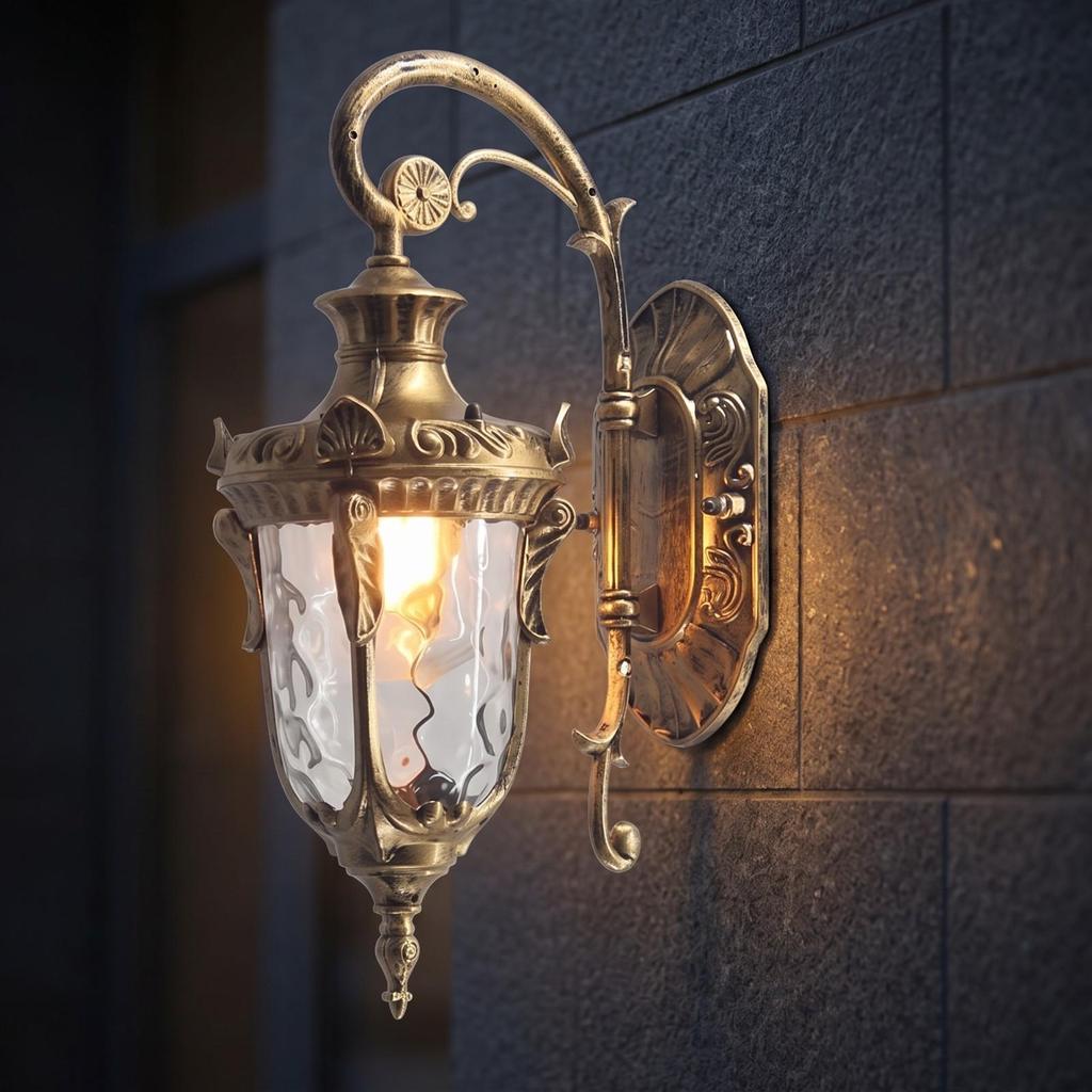 Weatherproof Outdoor Wall Sconce with Glass Shade Farmhouse Lantern