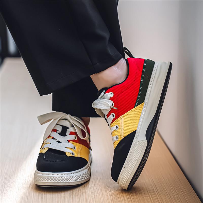2026 New Trendy Breathable Thick Bottom Low cut Comfortable Casual Niche Color blocked Casual Sneakers Canvas