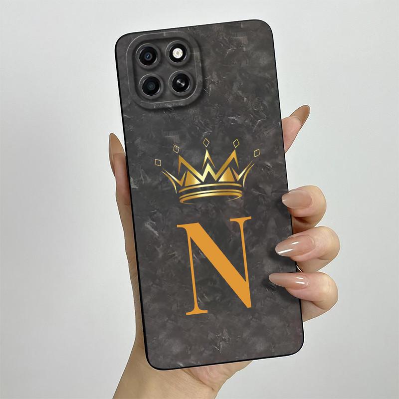 Für Infinix Smart 6 HD Hülle Smart 6HD Handyhülle X6512 Mode Krone Buchstaben Vollpaket Matt Anti-Drop Weiche Schutzhülle