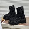 Mesh Ankle High Heel Modern Boots Summer New Solid Round Toe Shoes Female 2026 High Quality Square Heel Breathable Women's Boots