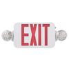 AC120/277V Red Exit Sign LEDs Combo Emergency Light with Adjustable Two Head Backup Batterys Wall