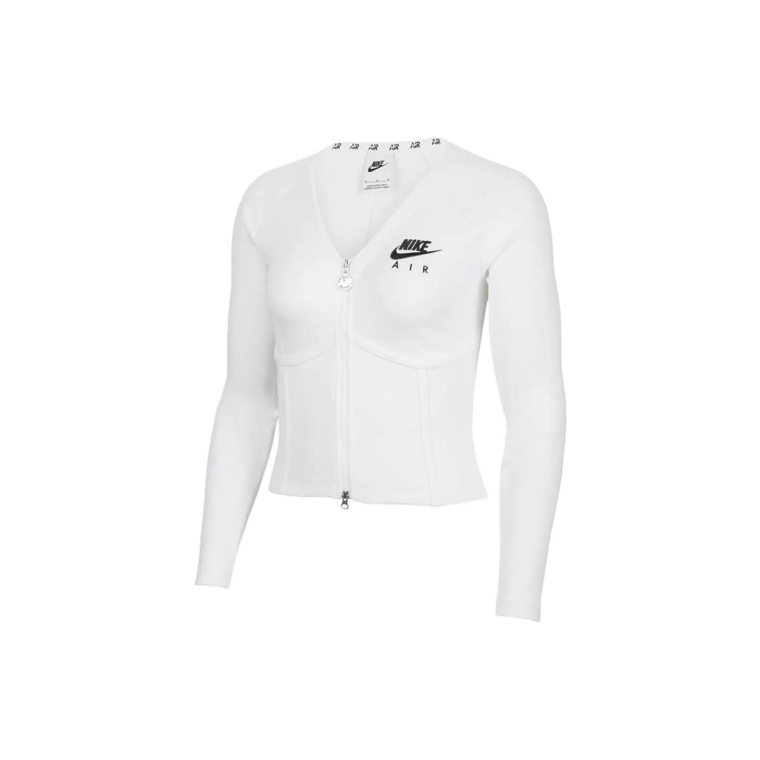 

New Nike Sportswear Women s Logo Embroidered Dual-Zip Jacket White FD2377-100 XL