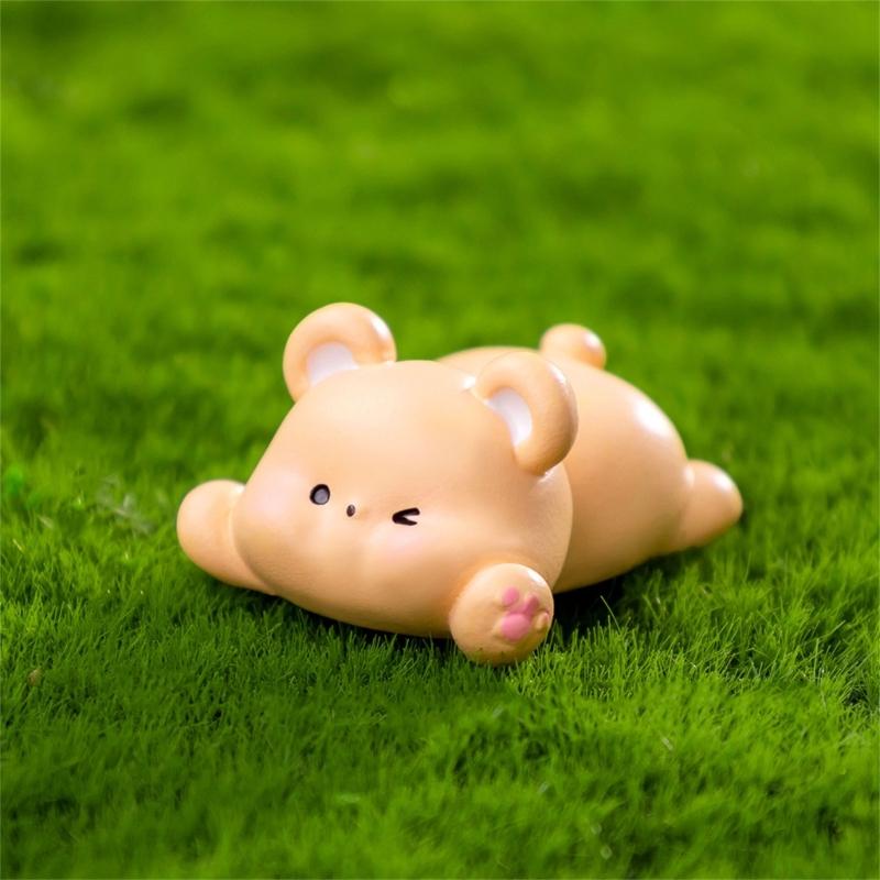 6pcs Cartoon Animal Desk Ornaments Resins Decorative Miniature Figurines Accessories for Kids Room and Living Room Table
