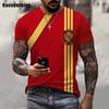 Men's 3D Printed T-shirt with Spanish Flag Pattern