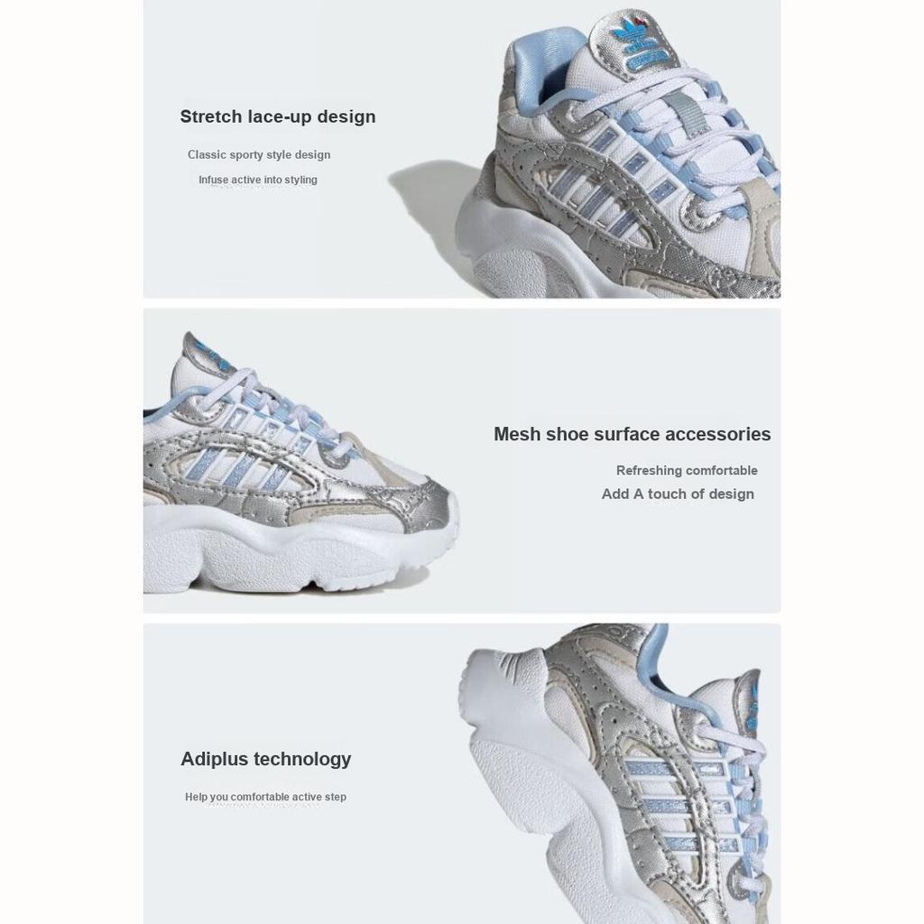 Hello Kitty x adidas Ozmillen Cordón Elástico I Blanco Brillo Azul Gris Zapatillas de Bebé Blanco Nube Gris-Uno IF7030