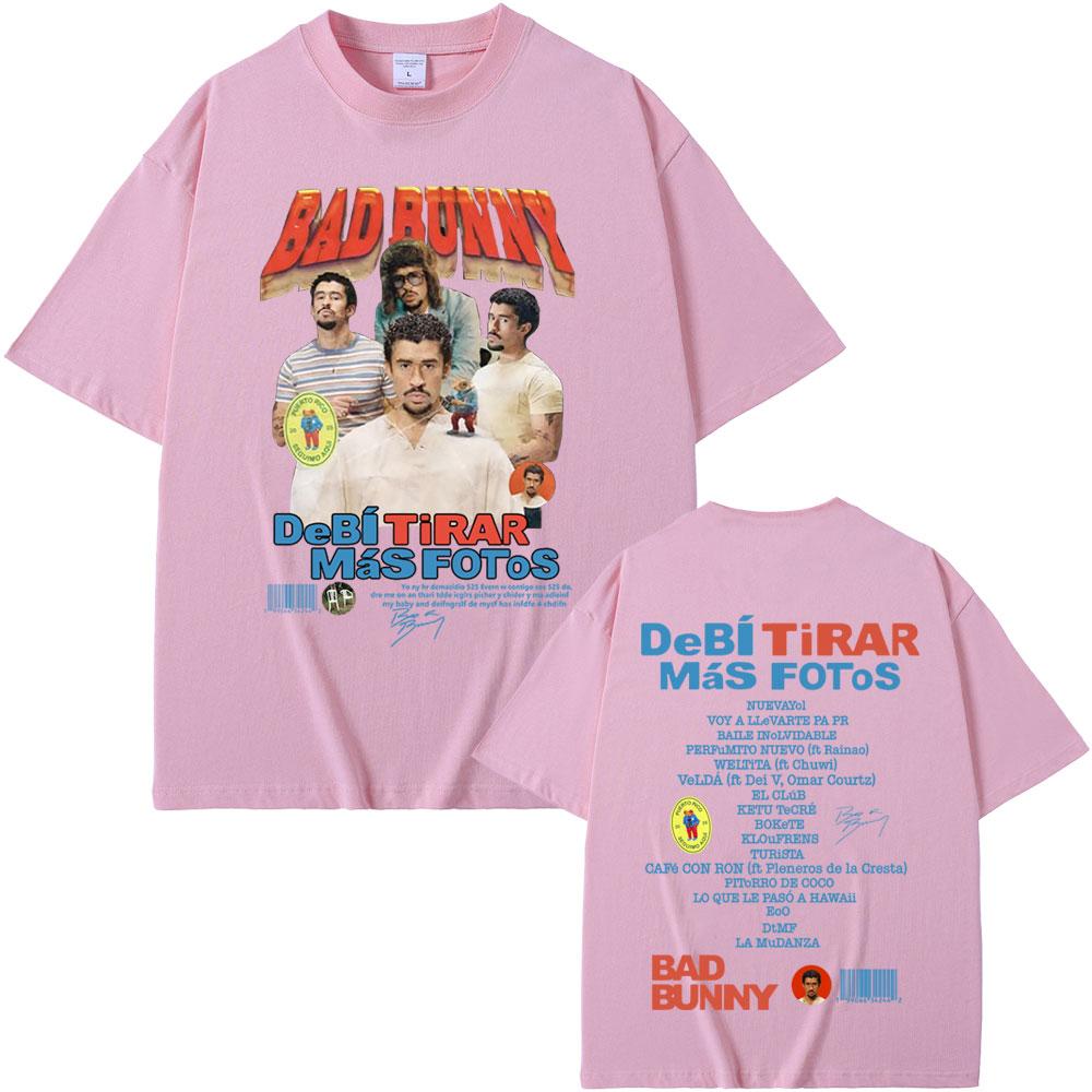 Rapper Bad Bunny Graphic T-shirt DeBi TiRAR MaS FOToS DTMF Print T Shirts Men Women Hip Hop Vintage Oversized T-shirt Streetwear