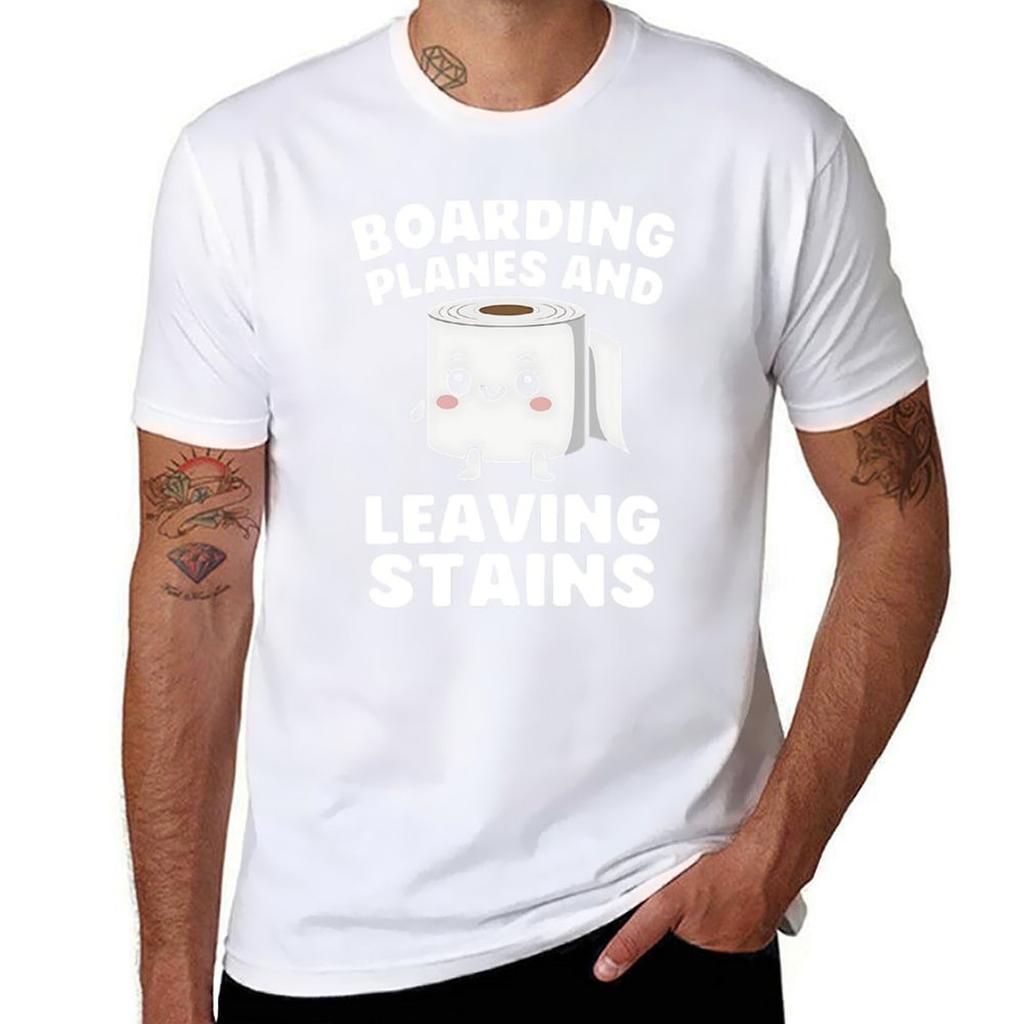 Boarding Planes Leaving Stains – Funny Embarrassing Airport Humor T-Shirt summer 2025 Louboutins t shirt men cotton