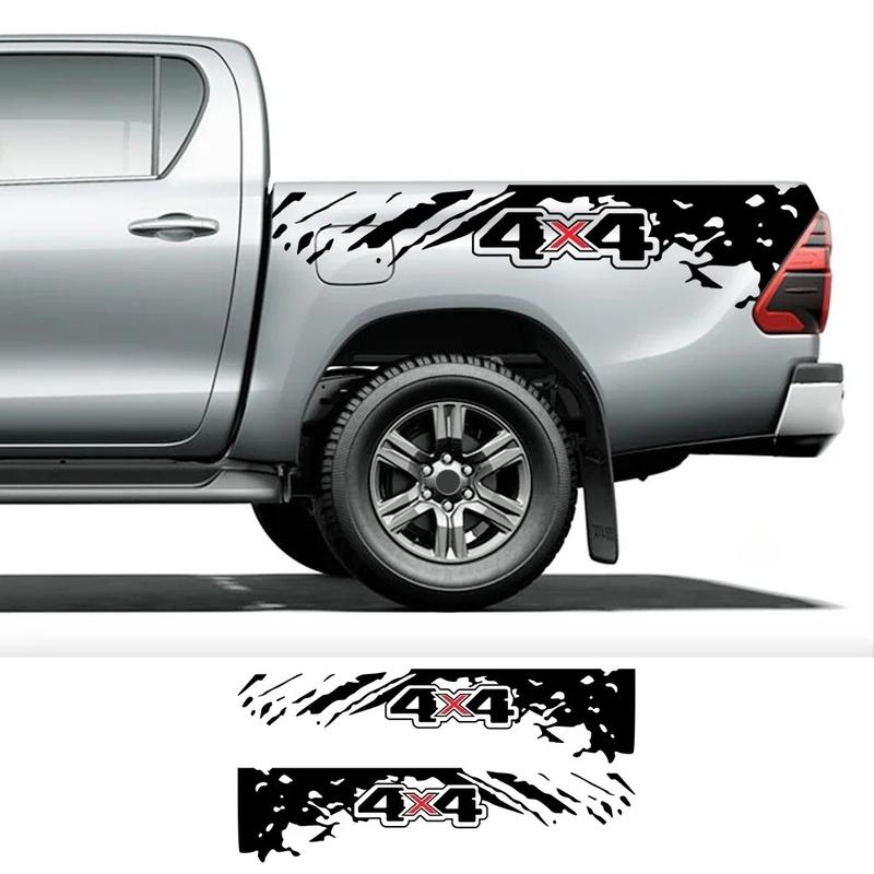 Car Sticker Pickup Trunk Side Decal For Mitsubishi L200 Triton Nissan Navara Ford F150 Universal Graphics Splash 4X4 Decor Cover