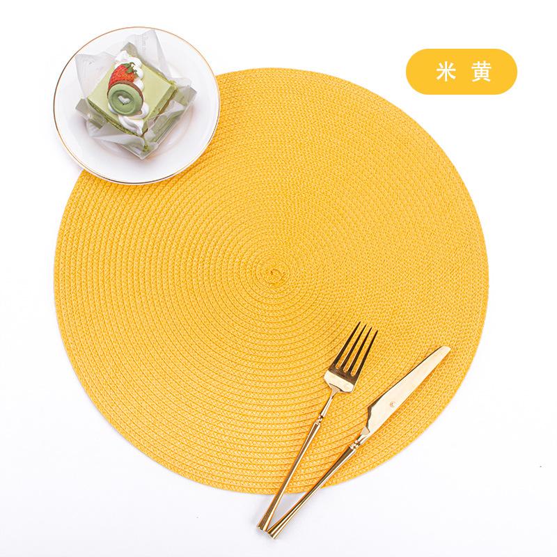 Ningxin PP Round Hand-woven Placemat Thermal Insulation Mat Table Mat Hotel Western Food Mat Non-slip Mat Home Decoration