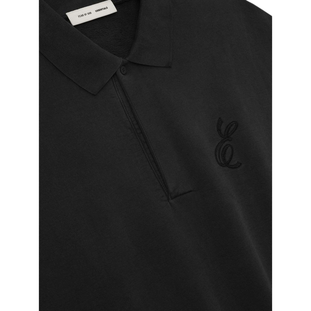 Fear of God Essentials Embroidered Classic Polo Sweatshirt Vintage Black Men Tops 192HO252042F