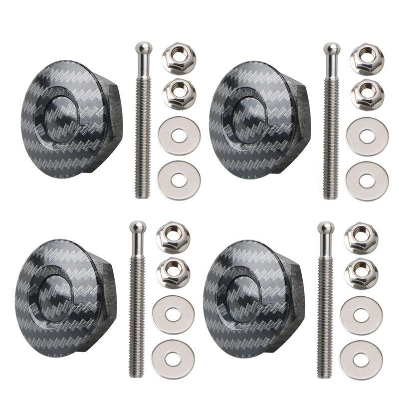 Car Bumper Push Hood Latch Button P Quick Release 4Pcs 30Mm Clip Kits Bonnet Lock Clips Latches Carbon Fiber Pattern