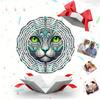 3D Metal Cat Face Wind Chime Handcrafted Kinetic Wind Spinner for Outdoor Patio Balcony Decor Vibrant Teal Turquoise Hanging Art