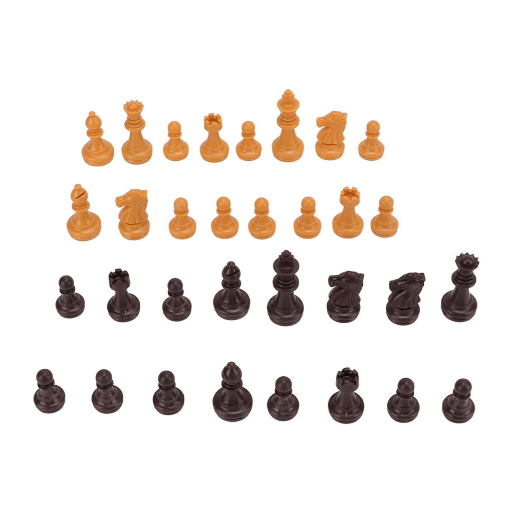 Chess Pieces Only PS Plastic Replacement Chessmen Figurine Pieces 49mm Height King for Party Relaxing(Black White )