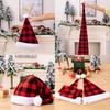 Warm Red Black Check Christmas Hat With Soft Fur Trim For A Modern Celebration Festive