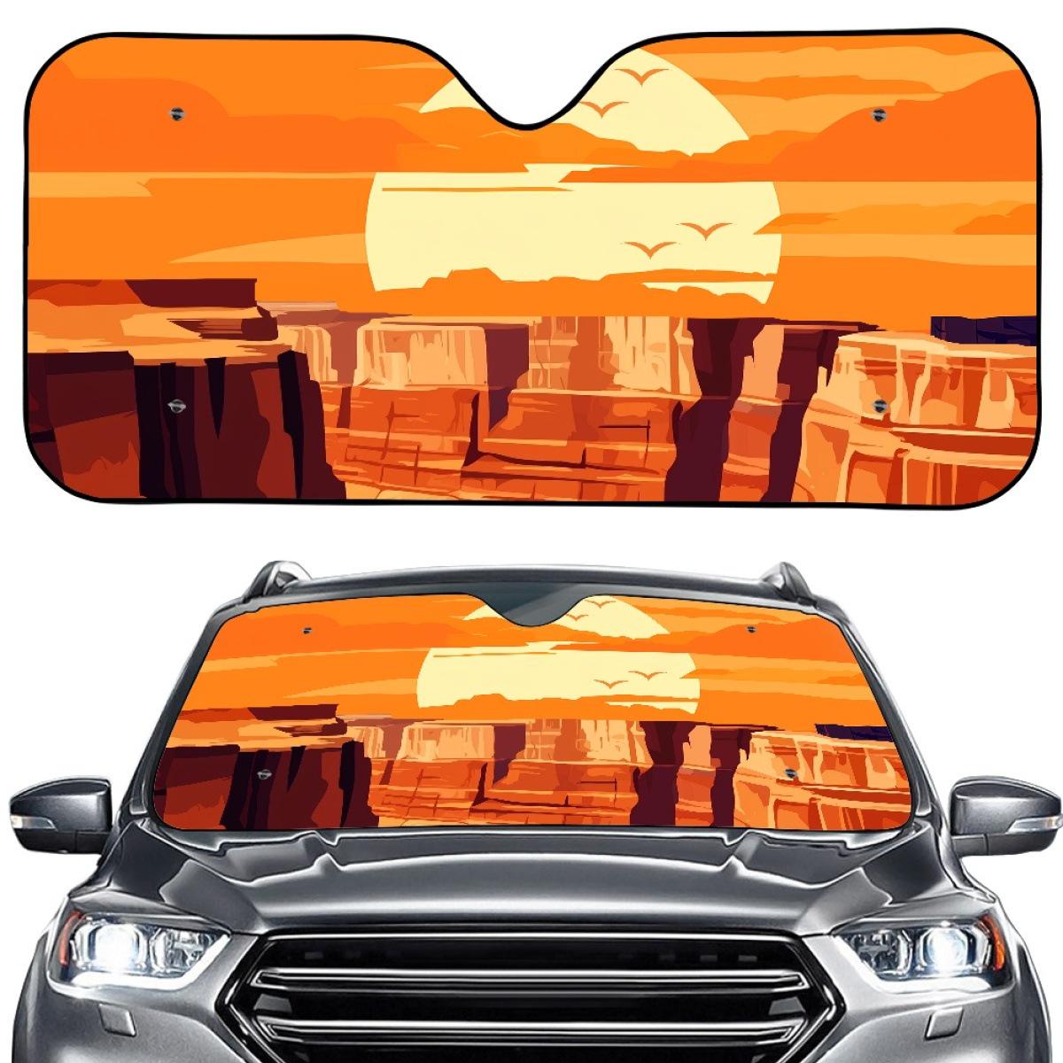 

Foldable Mountain Lake Car Sunshade - Portable Aluminum Foil Heat Insulator & Sun Blocker One Size