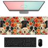 Floral & Butterfly Gaming Mouse Pad, Large Soft Purple Flower Desk Mat for Keyboard Computer Laptop, Non-Slip Rubber Base Extended Desktop Mousepad
