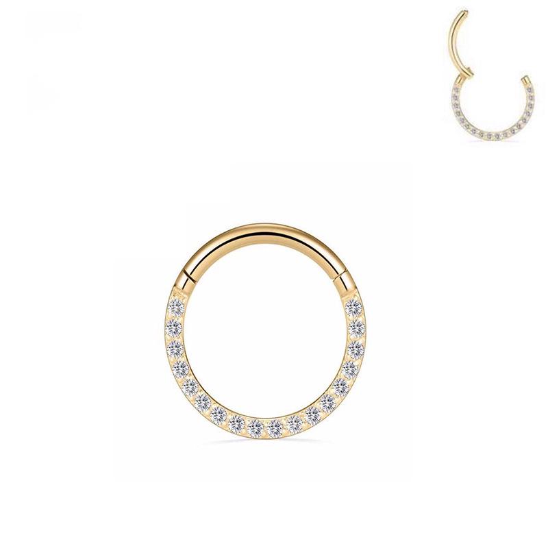Stainless Steel 316L Zirconia Inlaid Nose Ring & Ear Cartilage Jewelry