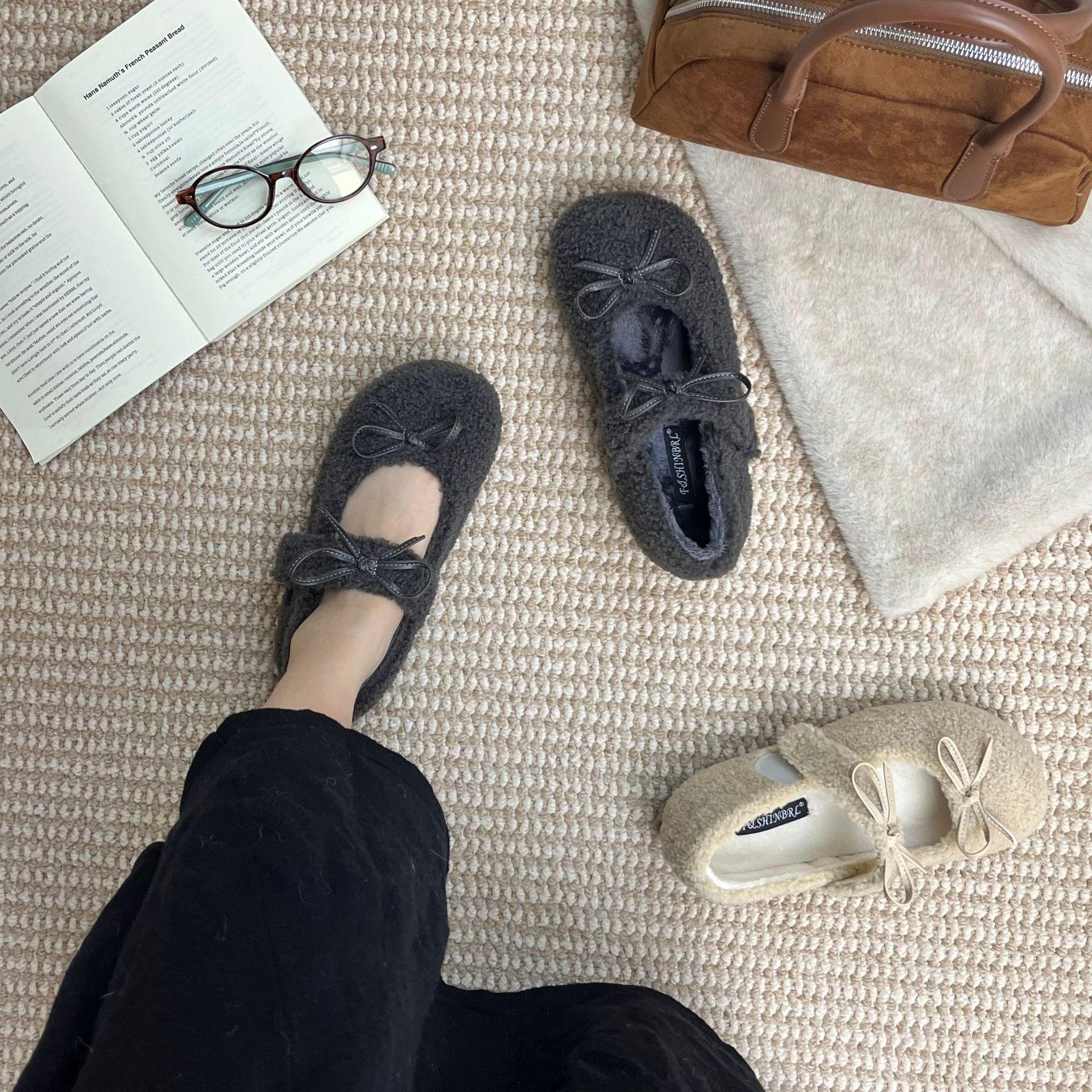 

2025 зима новые туфли Мэри Джейн на платформе с круглым носком и бархатной теплой подкладкой, универсальные, для通勤 39 абрикосовый