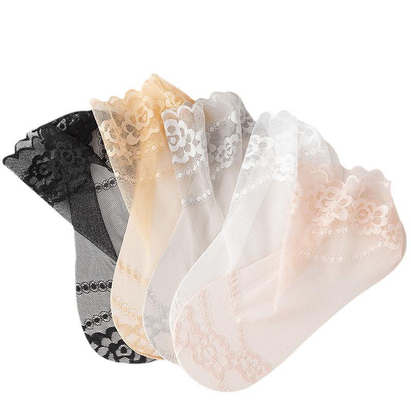 Women's Lace Breathable Cotton Low-Cut Socks - Invisible, Sweat-Absorbent, Summer Style