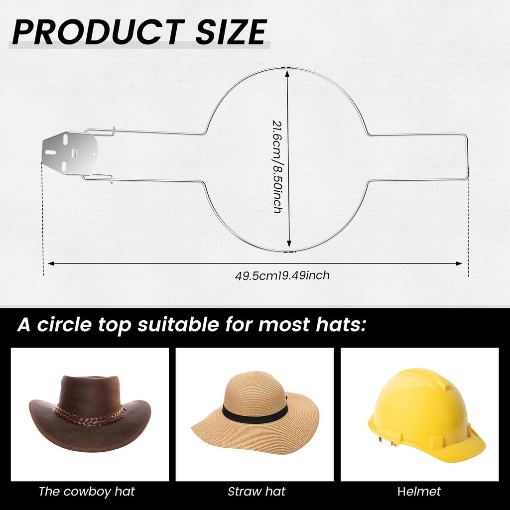 Edelstahl Auto Cowboyhut-Halter für LKW, schwere Ausführung, multifunktional, mit eingebauter Feder