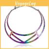 Metal Geometric Choker Necklace With Electroplated Surface Fashion Accessories