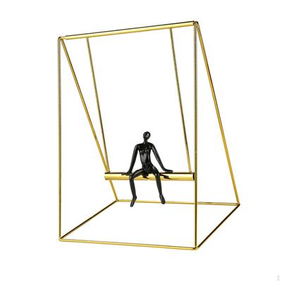 Balance Toy Human Figurine for Desktop Display Iron Stand Resin Sculpture Living Room
