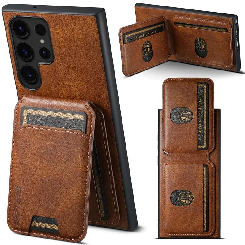 Multifunctional Magnetic Leather Phone Case For Samsung Galaxy S26 Ultra S25 Plus Ultra S24 S23 S22 Ultra Plus S21 Note20Ultra