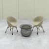 Dollhouse Miniature Mini Rattan Chair Tea Table Resin Chair Doll's House Decor